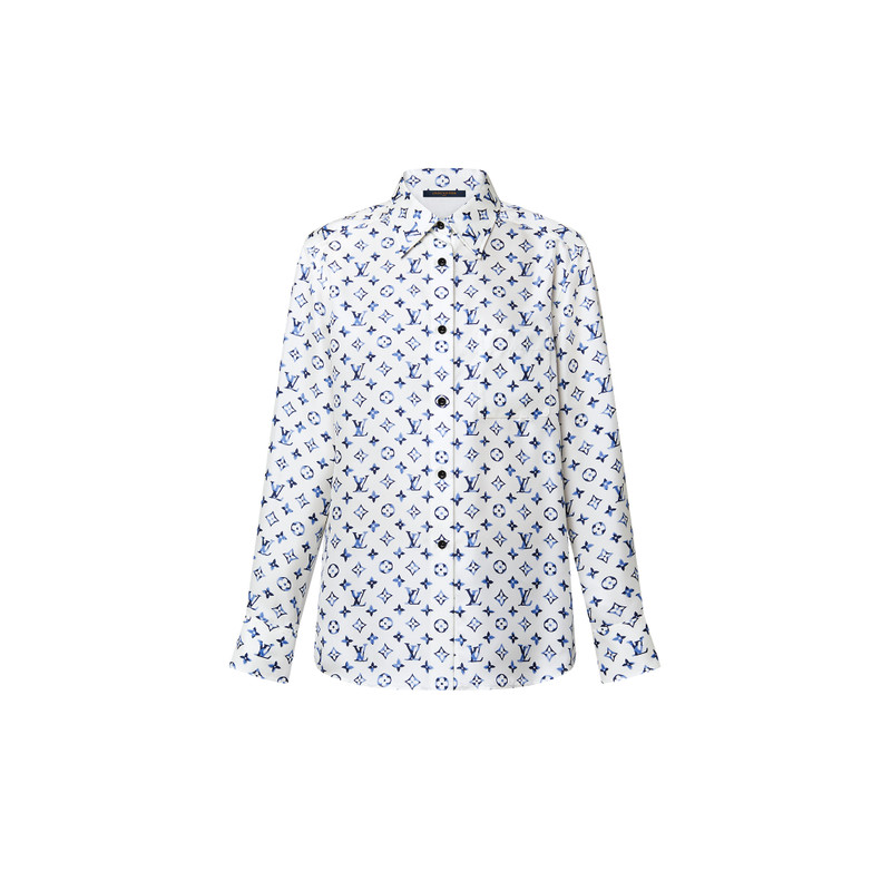 Aquarelle Monogram Silk Shirt 1