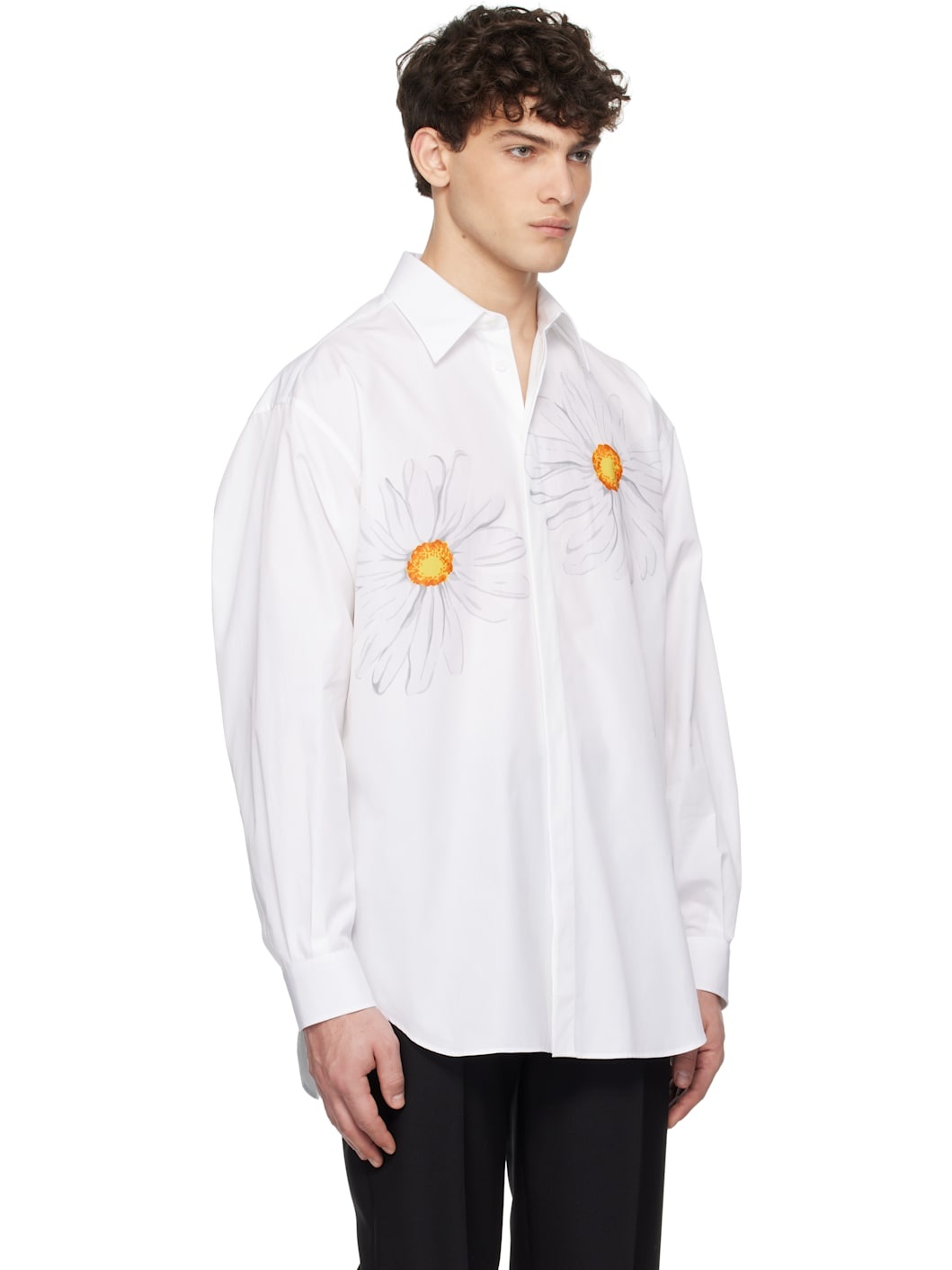White Daisy Print Shirt - 2