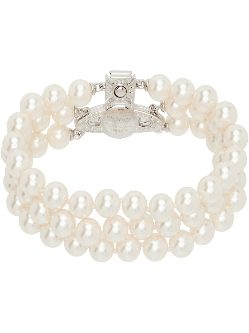 Vivienne Westwood Graziella Three Row Faux-Pearl Bracelet outlook