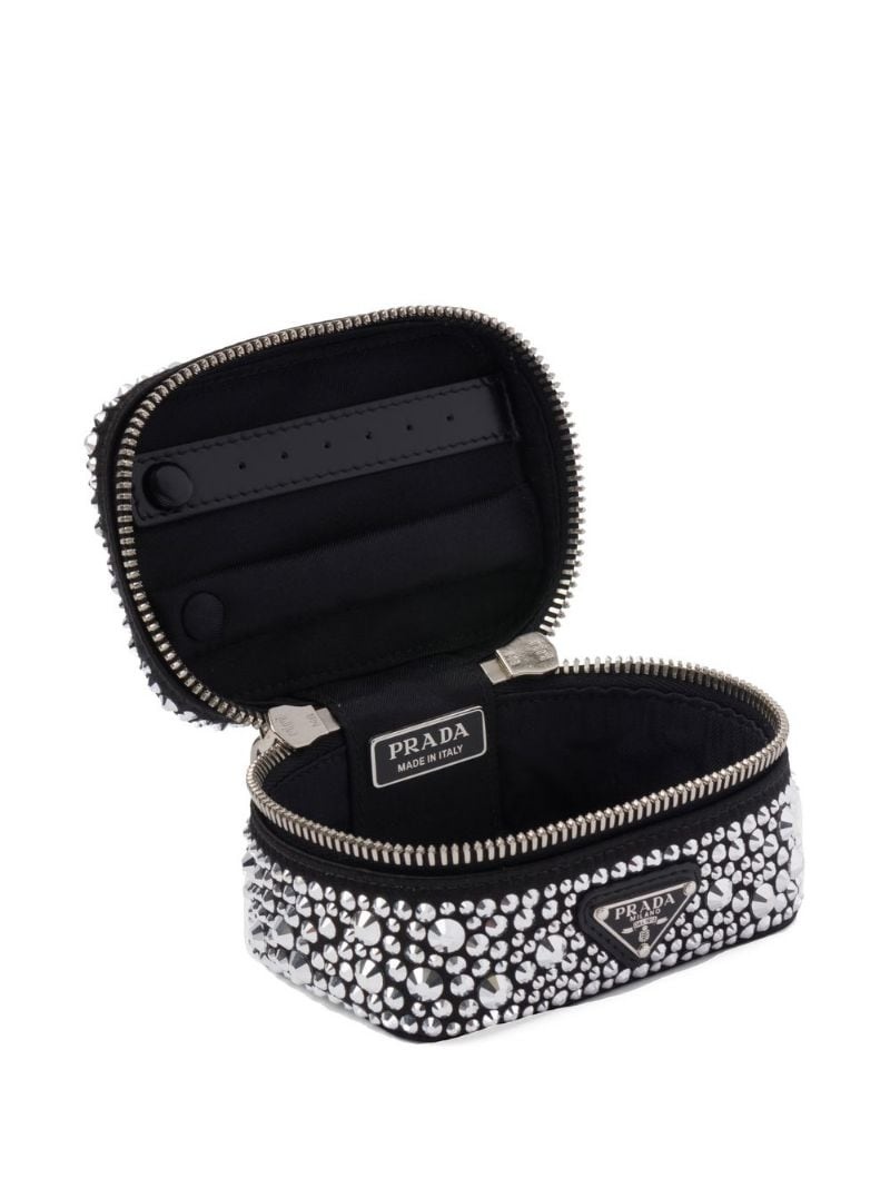 crystal-embellished beauty case - 4