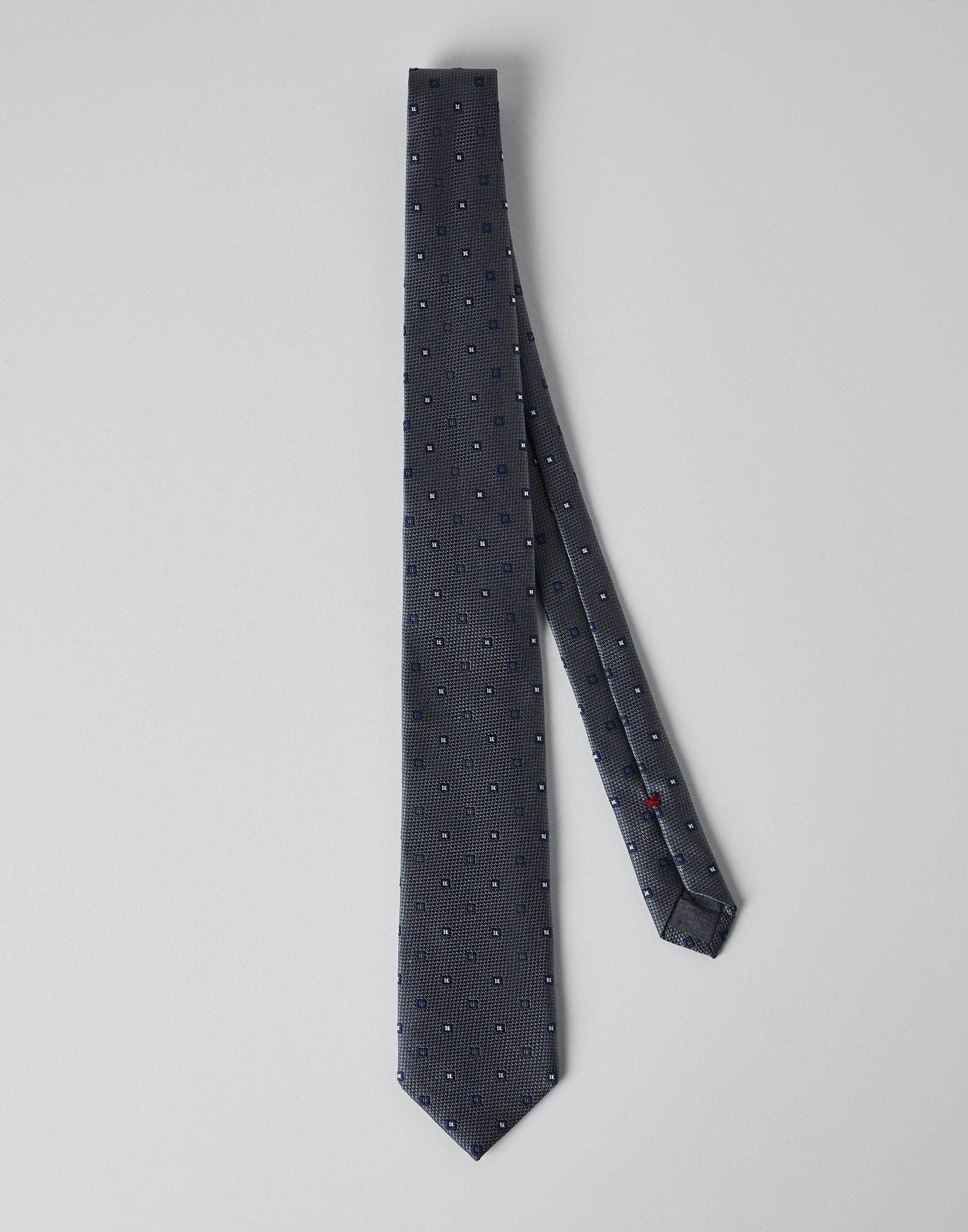 Silk tie with geometric pattern - 1