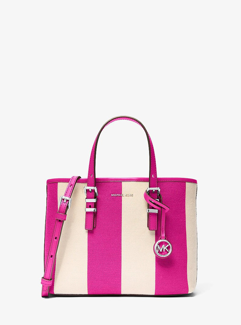 Quinn Small Striped Canvas Convertible Crossbody Bag 1
