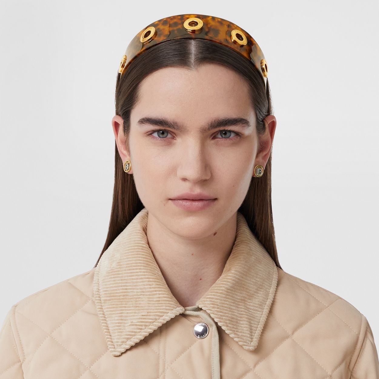 Gold-plated Logo Graphic Hairband - 3