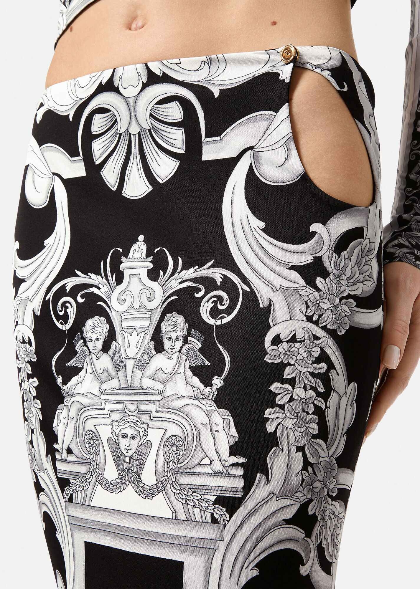 Silver Baroque Midi Skirt - 5