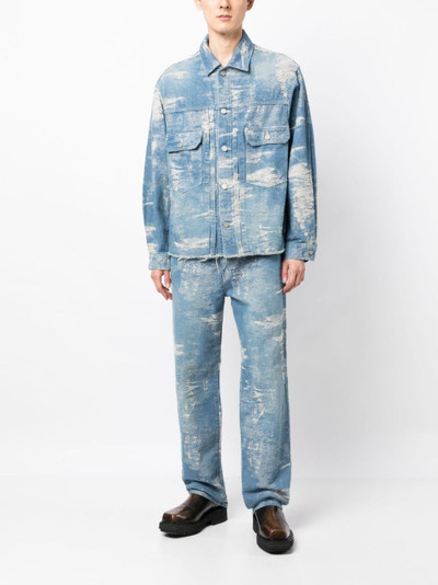 TAAKK distressed-effect cotton straight-leg jeans outlook