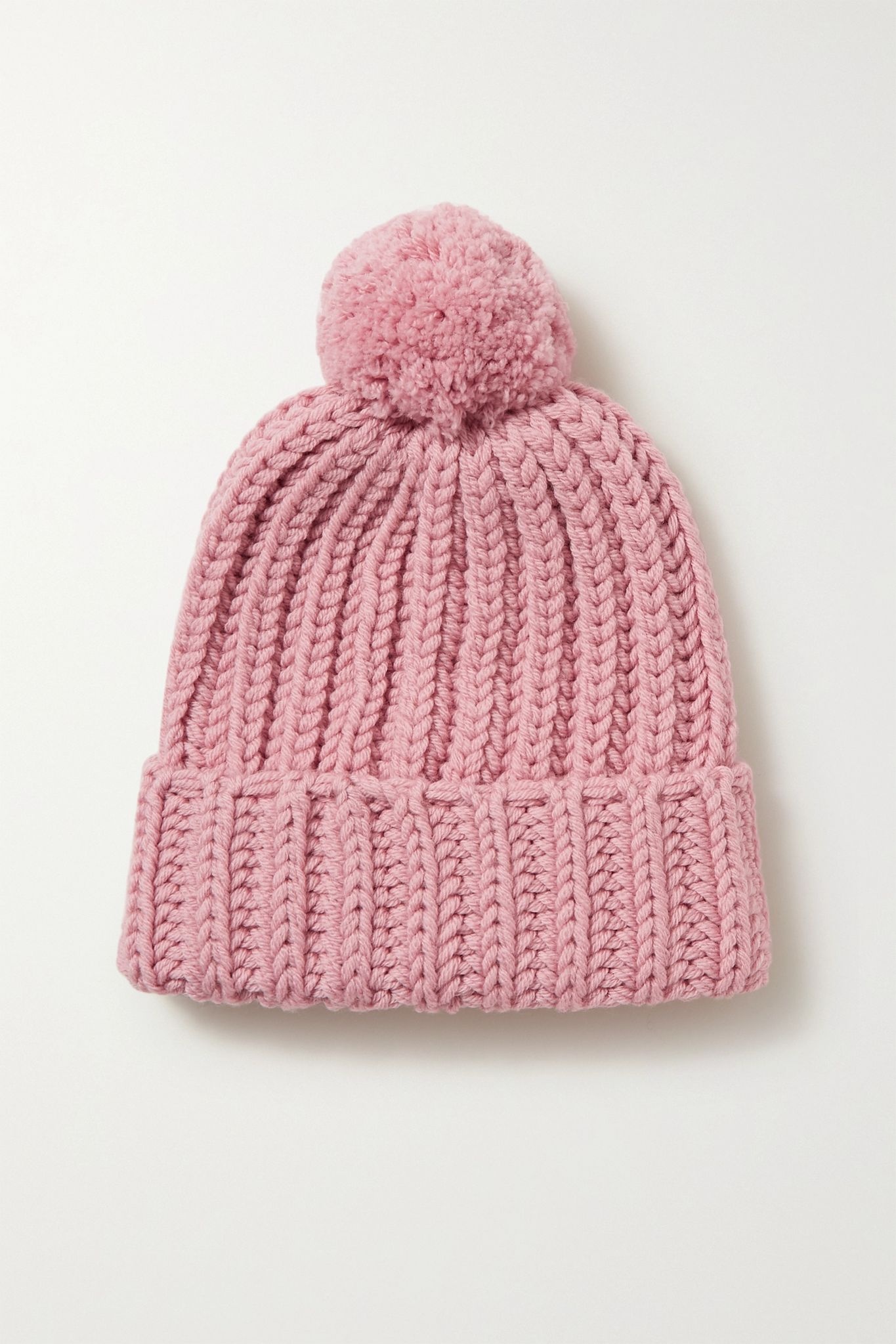 Pompom-embellished ribbed wool beanie - 3