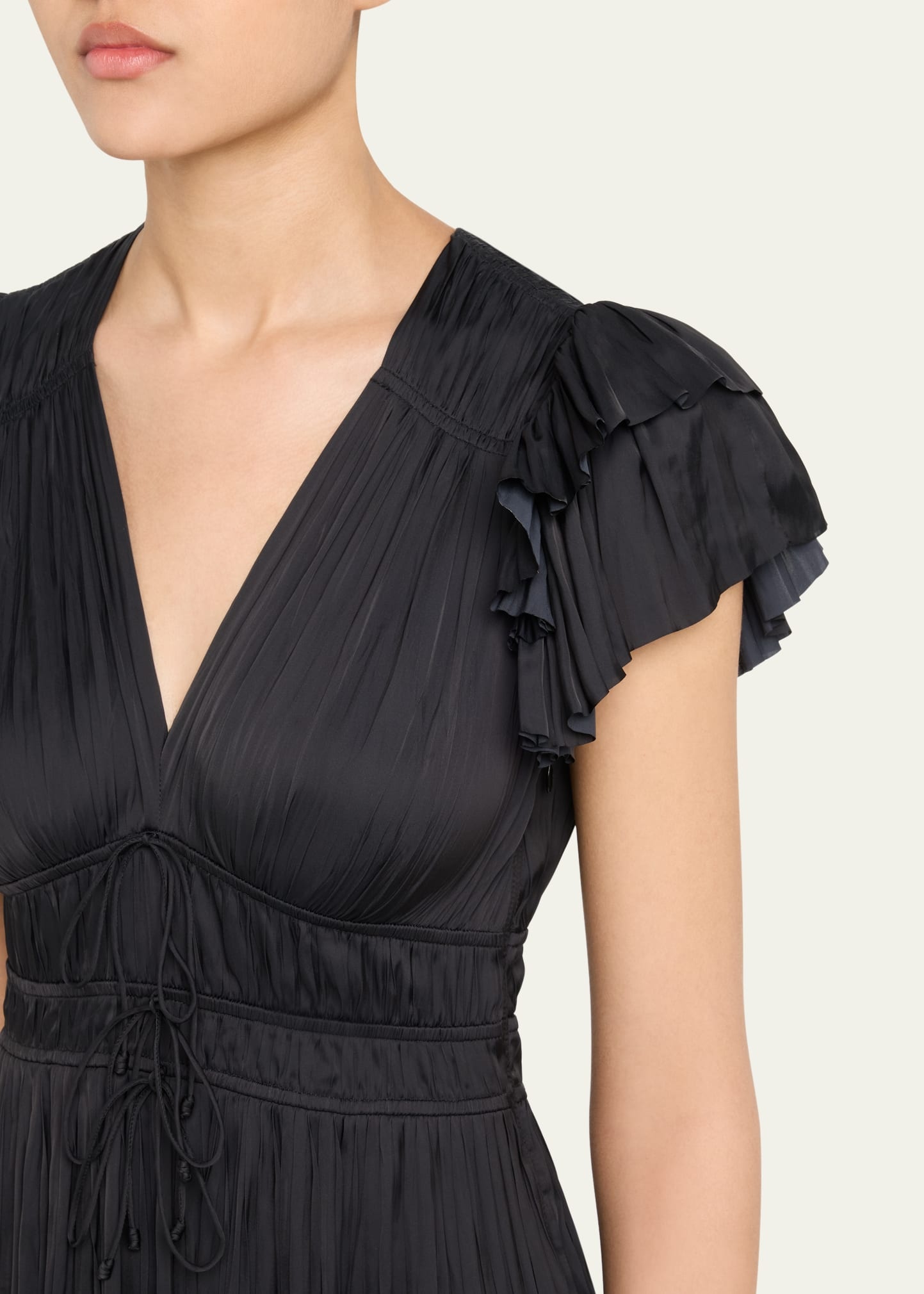 Patrice Flutter-Sleeve Midi Dress - 5