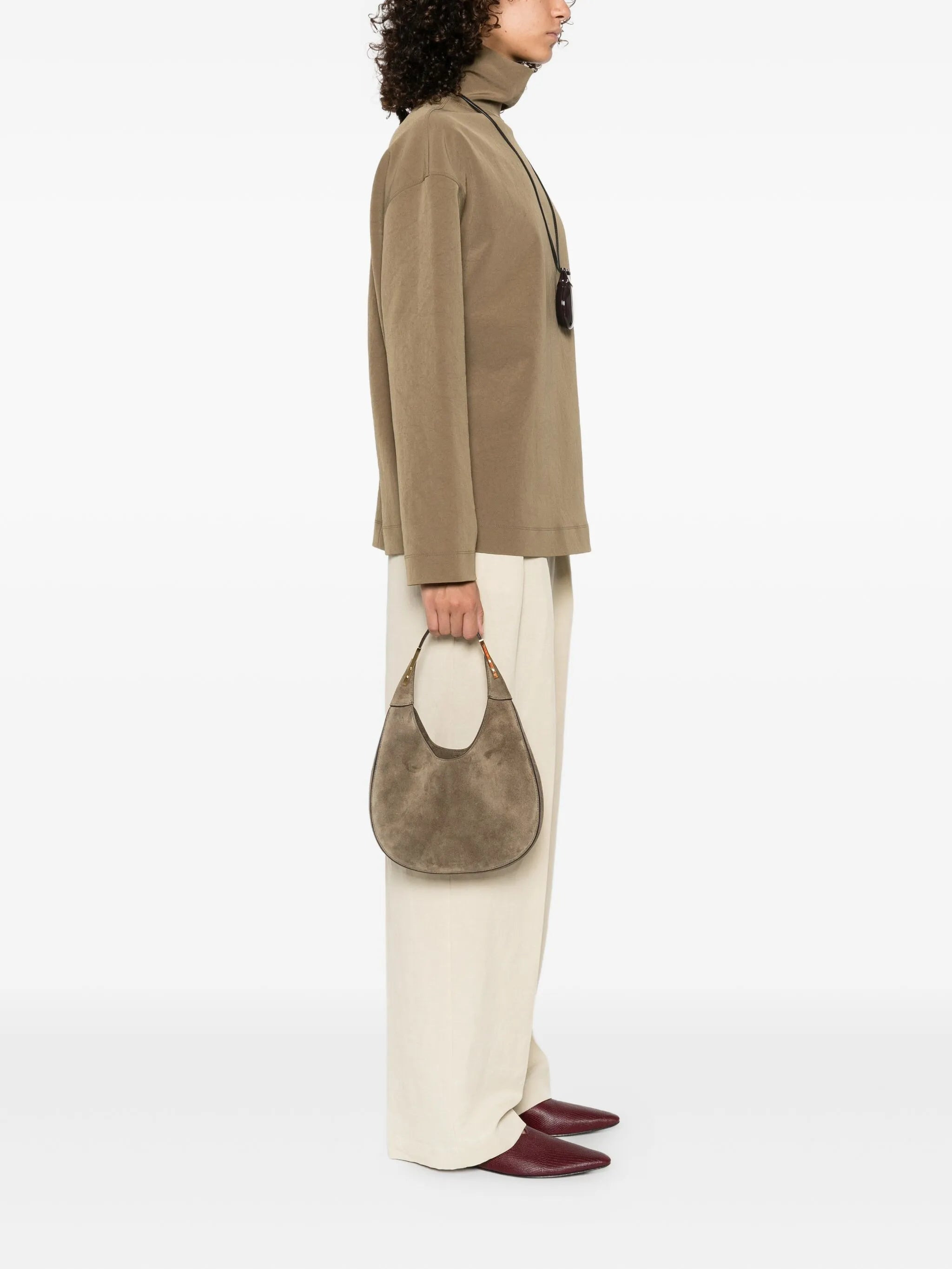 Savette Small Florence Suede Gold-tone Top-handle Shoulder Bag - 2