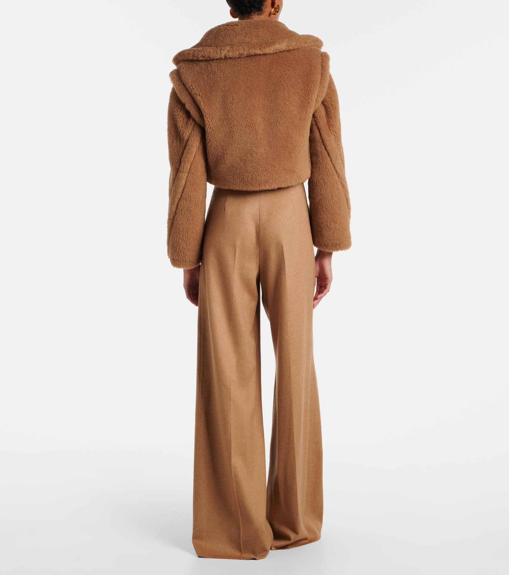 Santos cropped camel hair and silk jacket - 3