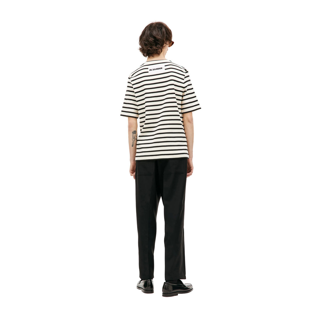 S/S STRIPED T-SHIRT (WHITE/GREY) - 3