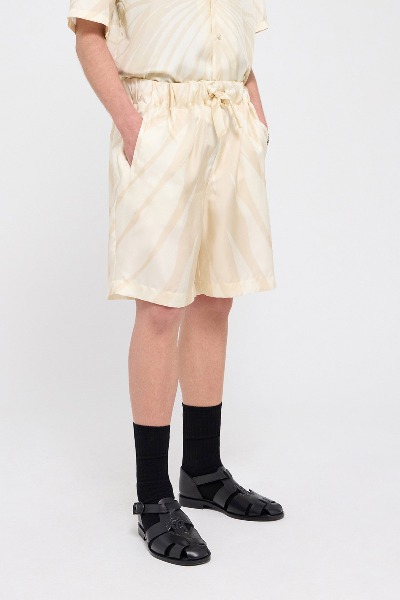 Ray Of Gold Print Silk Shorts 5