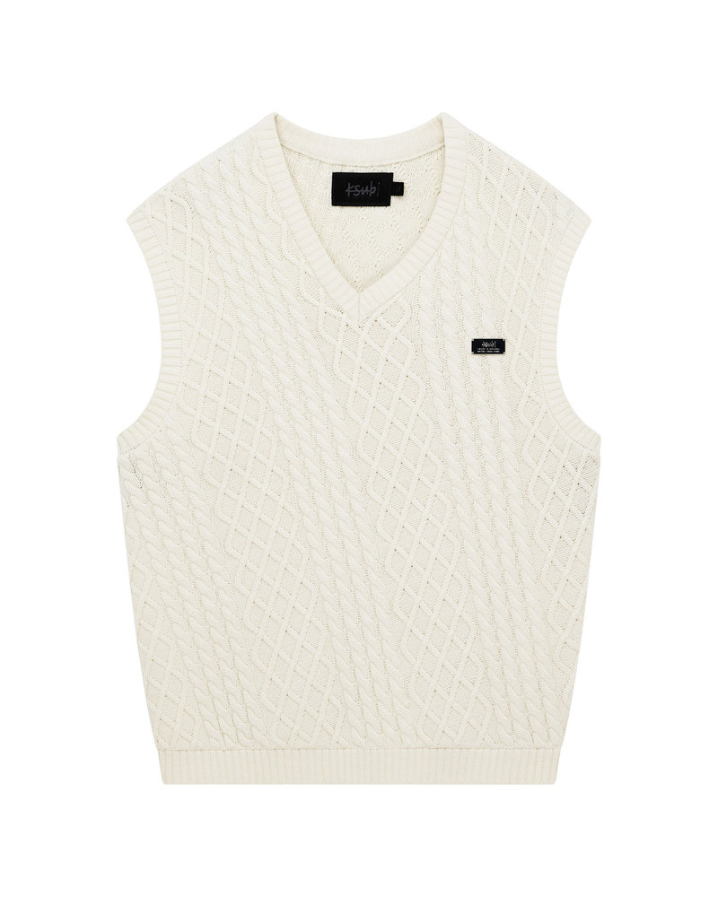 TURNCABLE KNIT VEST VINTAGE WHITE 7