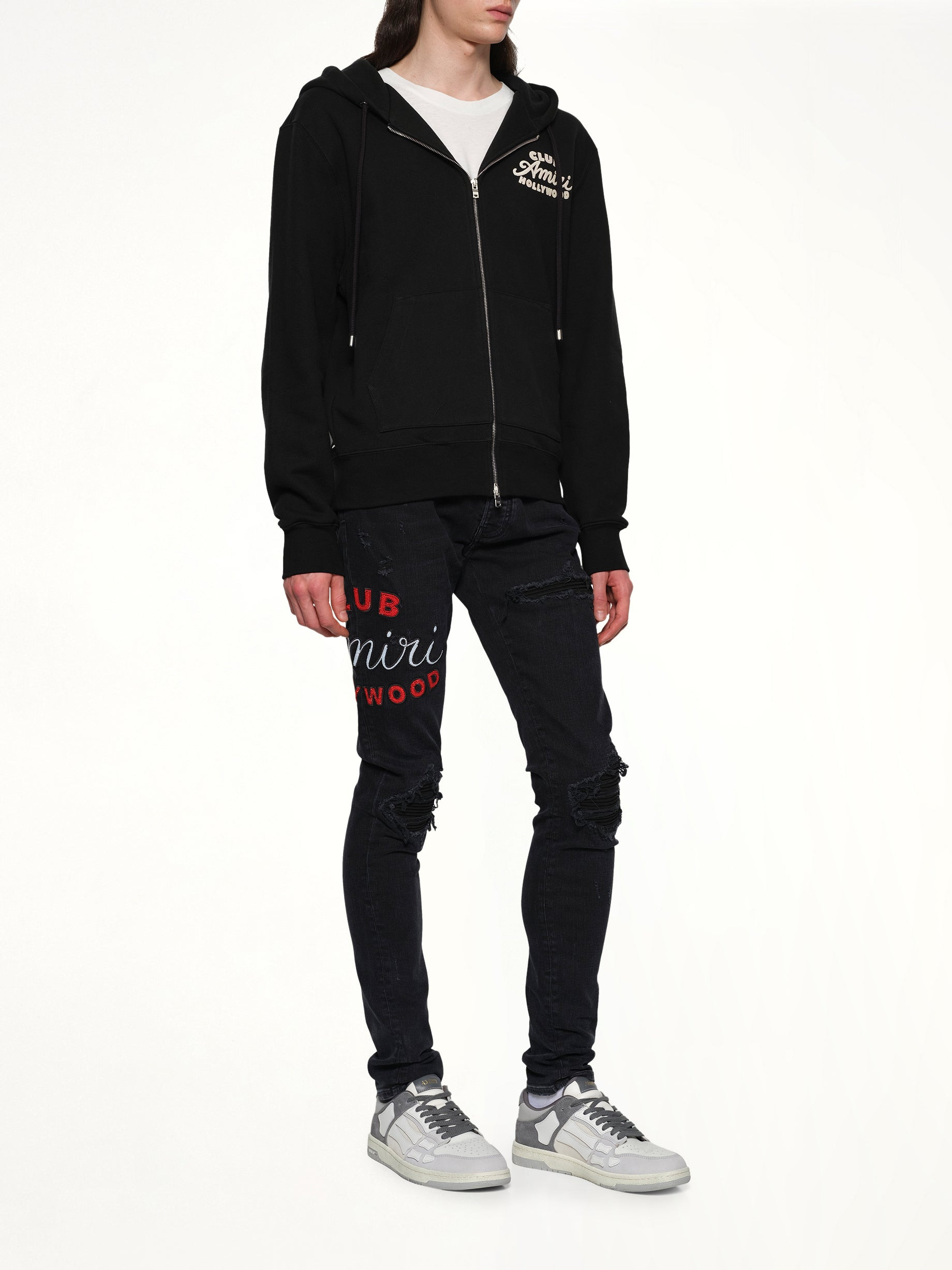 Club Amiri Zip Hoodie in Black - 4