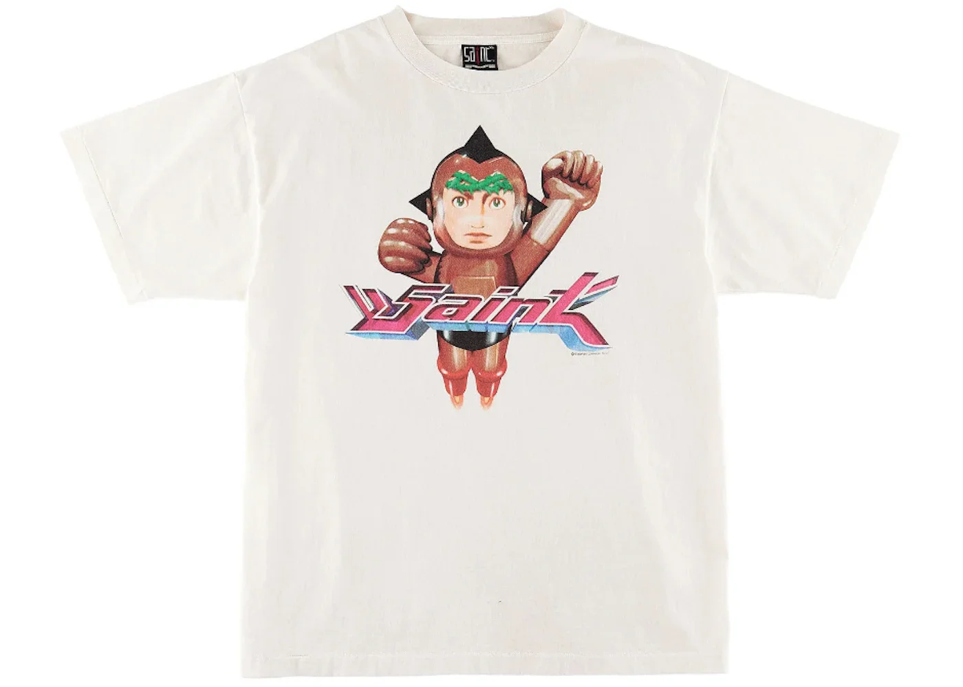 Saint Mxxxxxx Iron Baby T-Shirt Vintage White - 1