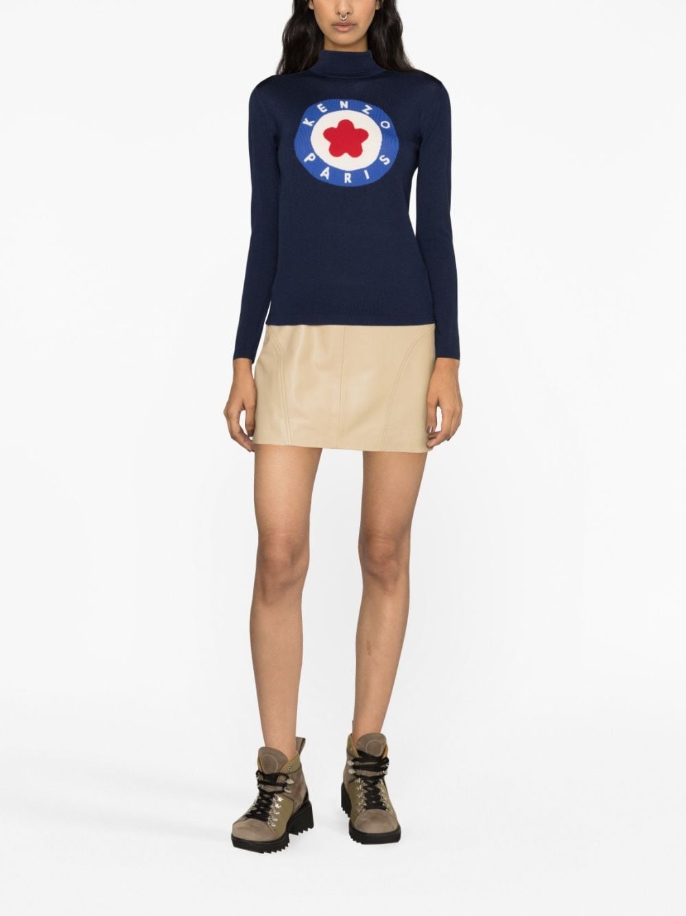 intarsia-knit logo jumper - 2