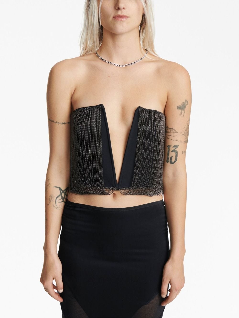 beaded plunge tank top - 3