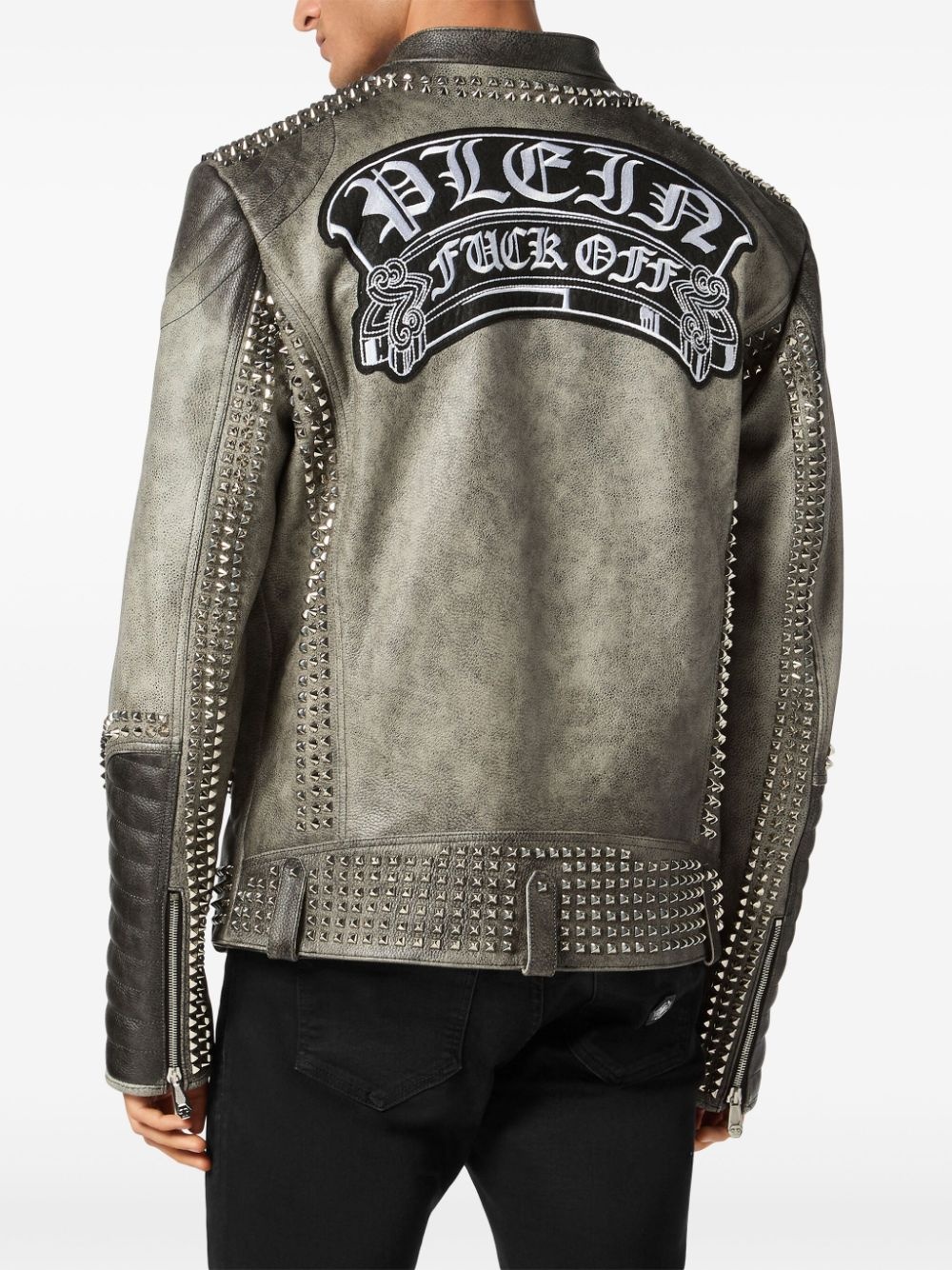 leather biker jacket - 3
