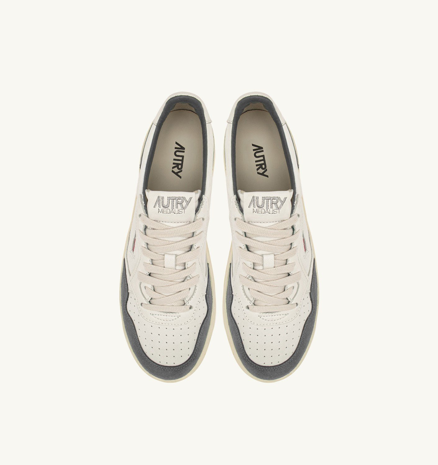 MEDALIST LOW SNEAKERS IN WHITE LEATHER AND MOREL SUEDE - 6