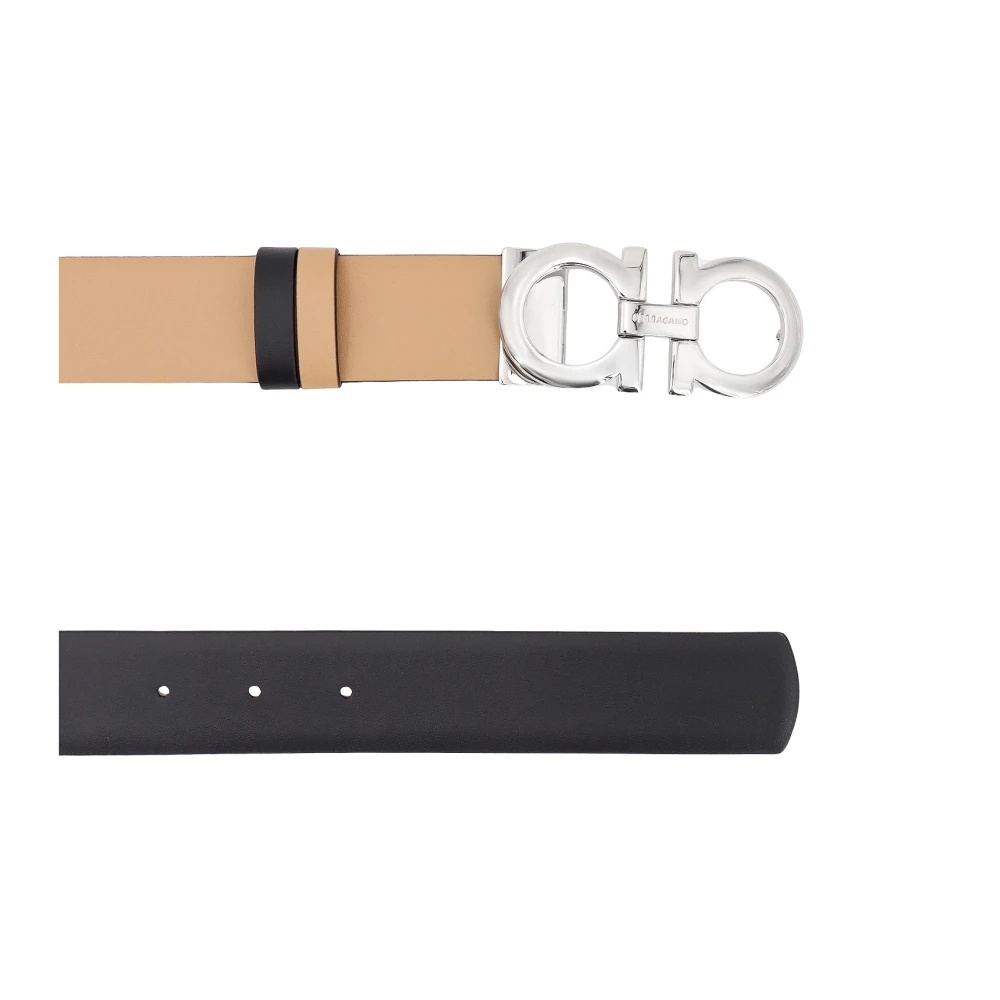 FERRAGAMO BEIGE LEATHER BELT GANCINI BUCKLE | miinto