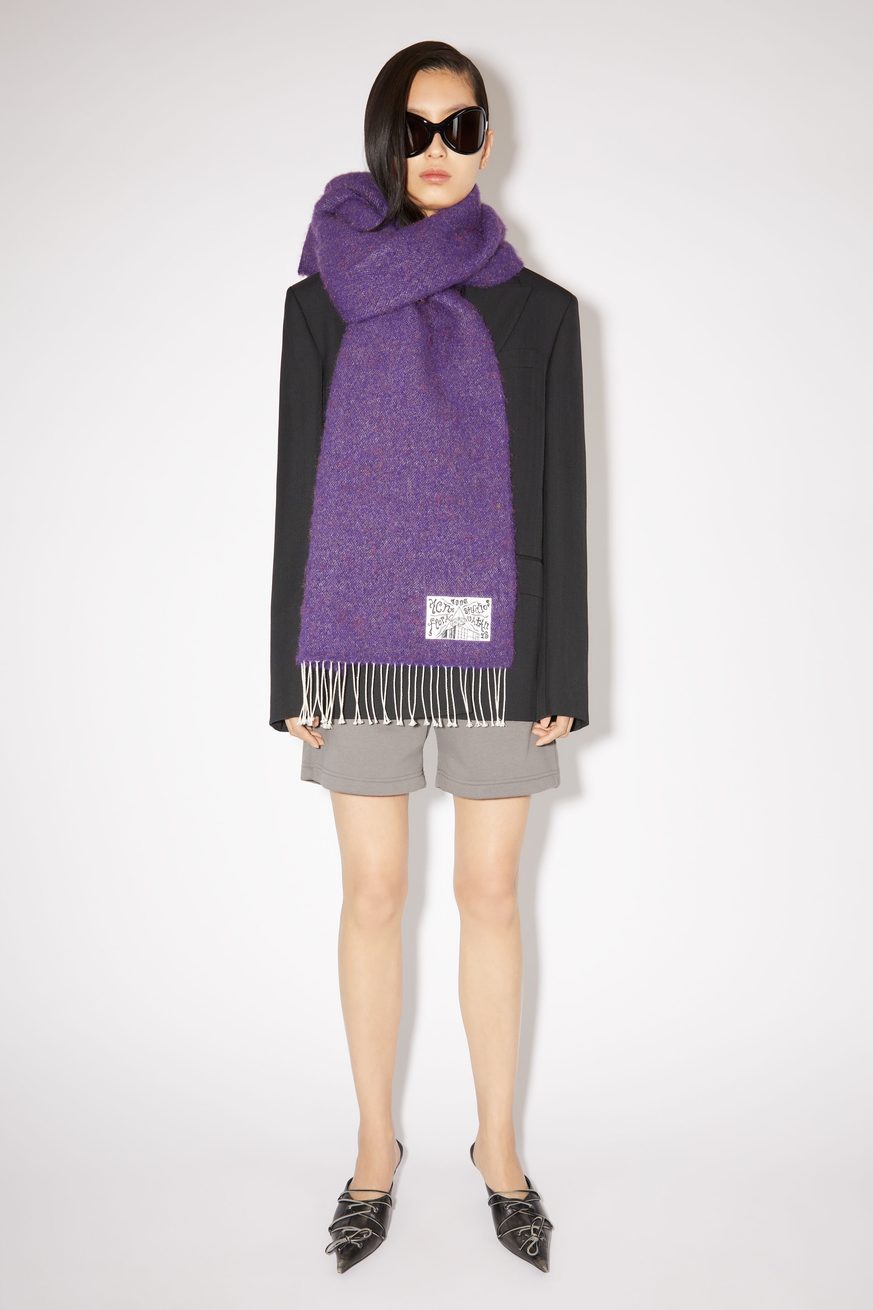 Fringe scarf - Orchid purple - 2
