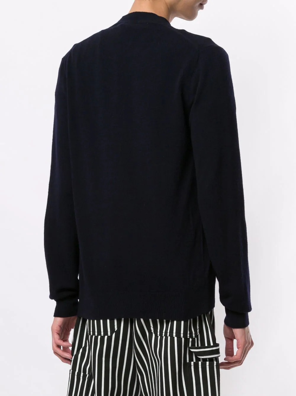 embroidered logo cardigan - 4