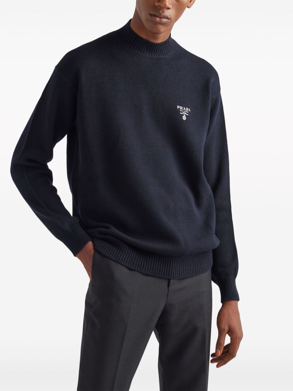 logo-intarsia cashmere jumper - 4