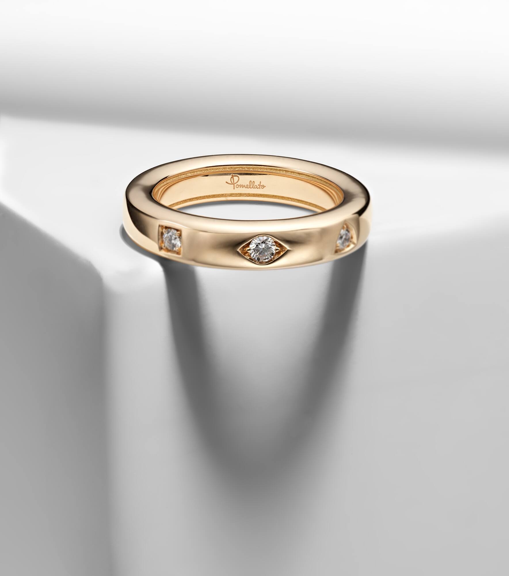 Iconica Extra Slim 18kt rose gold ring with diamonds - 5
