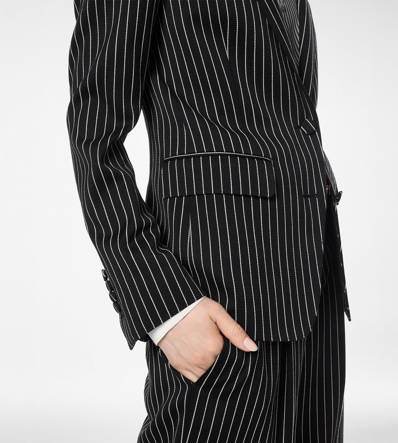 TOM FORD STRIPED WOOL COTTON BARATHEA SINGLE BREASTED JACKET outlook