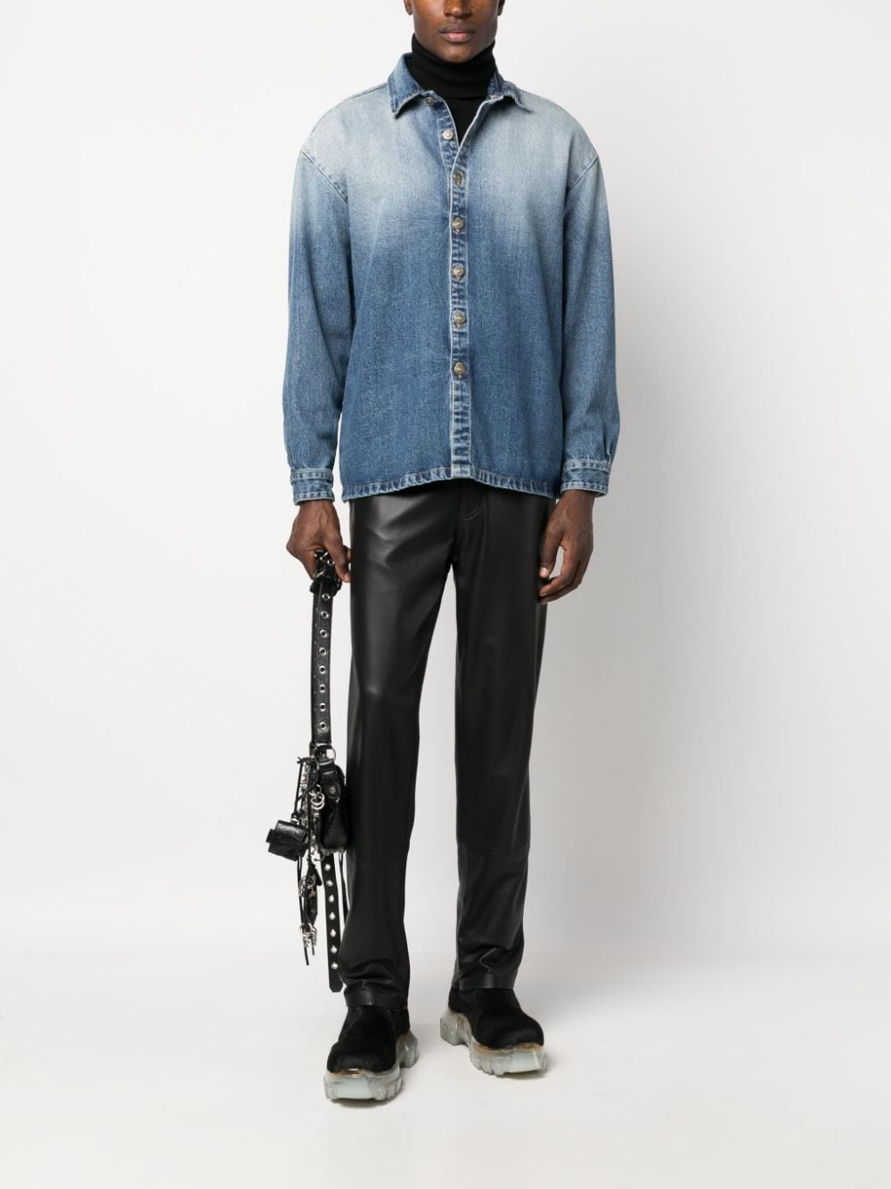 gradient-effect denim shirt - 2