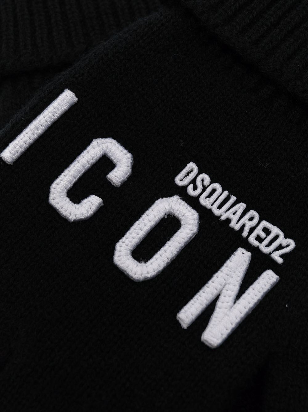 logo-embroidered knitted gloves - 2