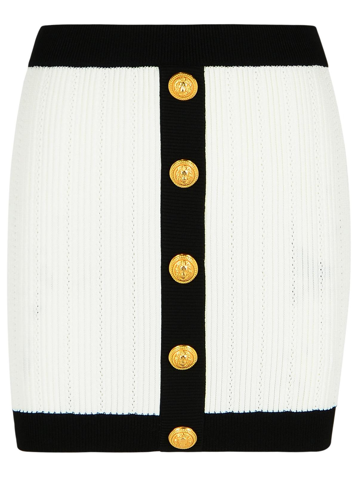 Balmain Mini Skirt In White Viscose Blend Women - 1