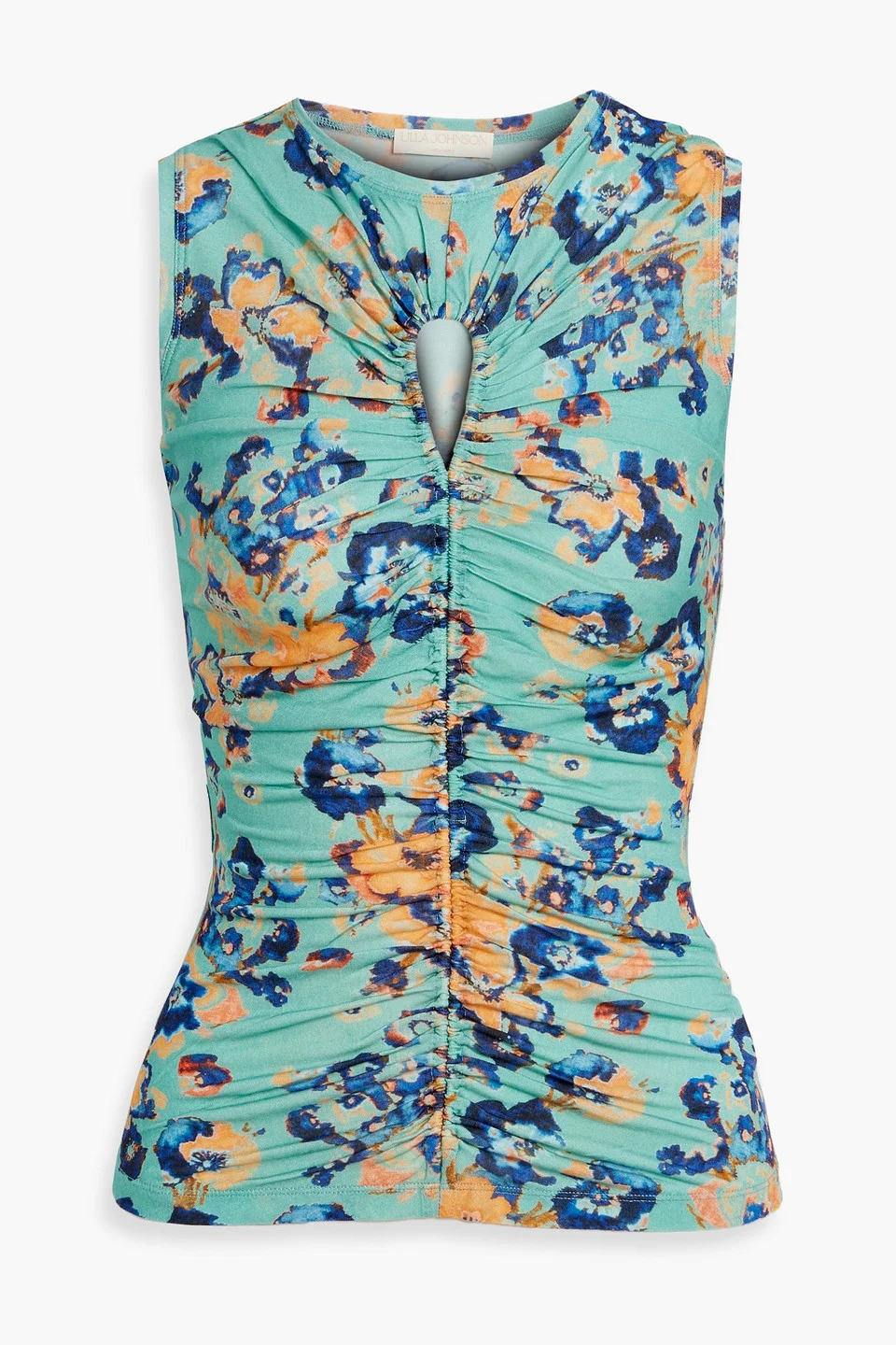 Gabi ruched floral-print Lyocell-jersey top - 1