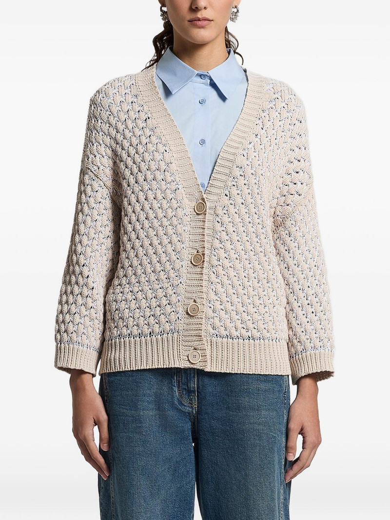 textured buttoned cardigan 1