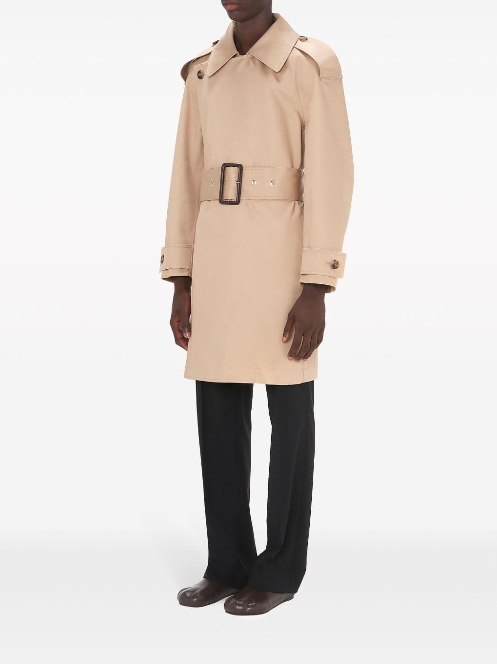wrap-front trench coat - 3