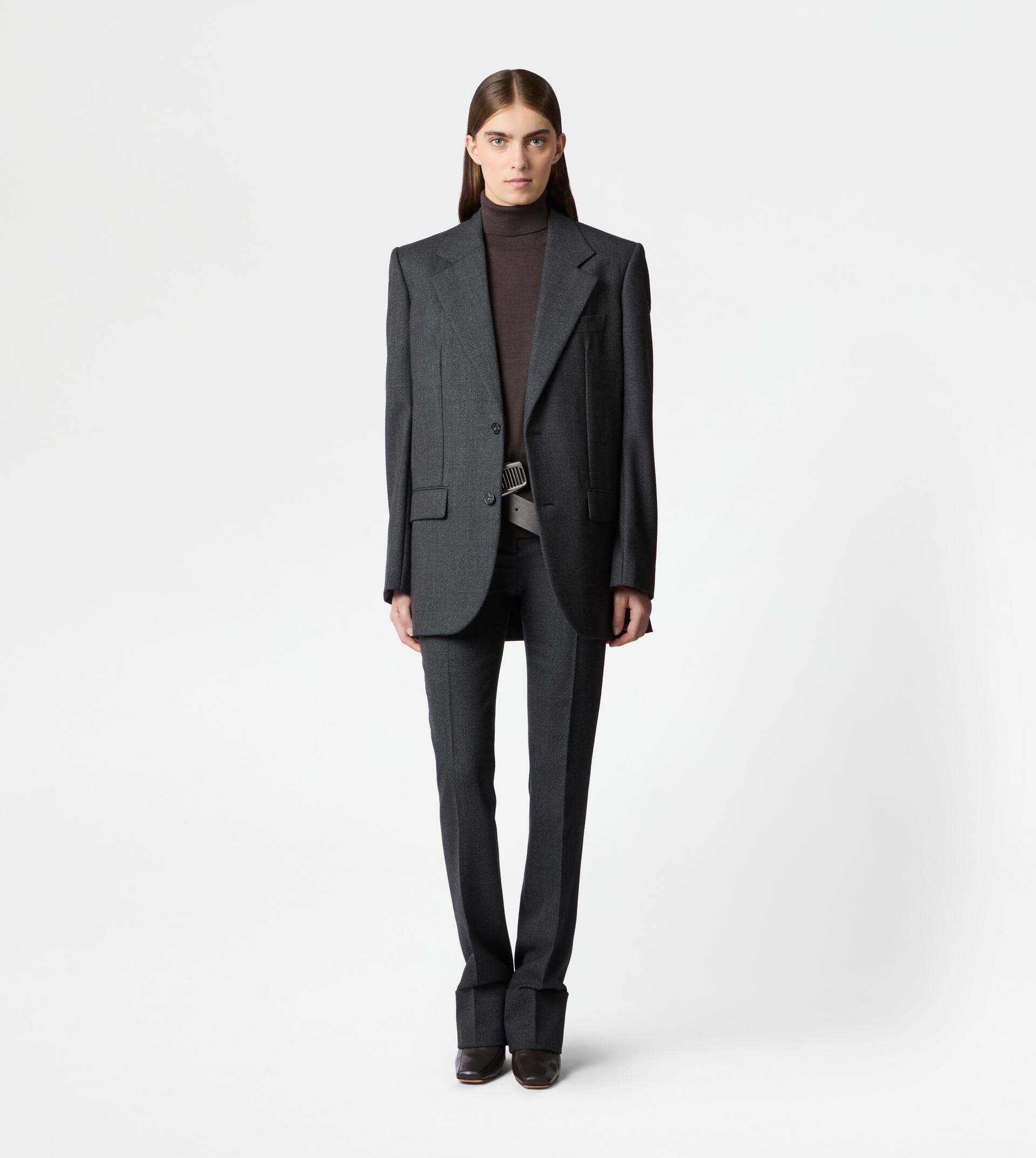 BLAZER IN WOOL - BLACK, GREY - 2