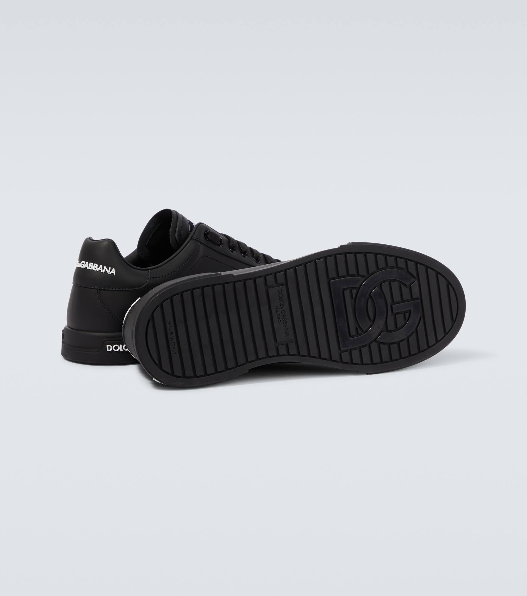 Logo leather sneakers - 7