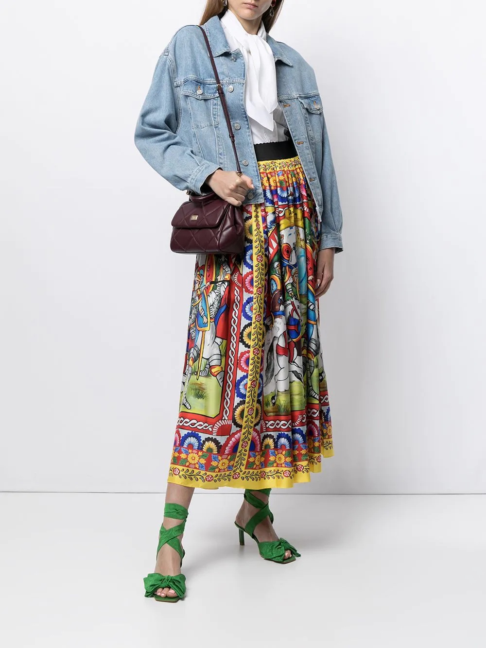 Carretto print midi skirt - 2