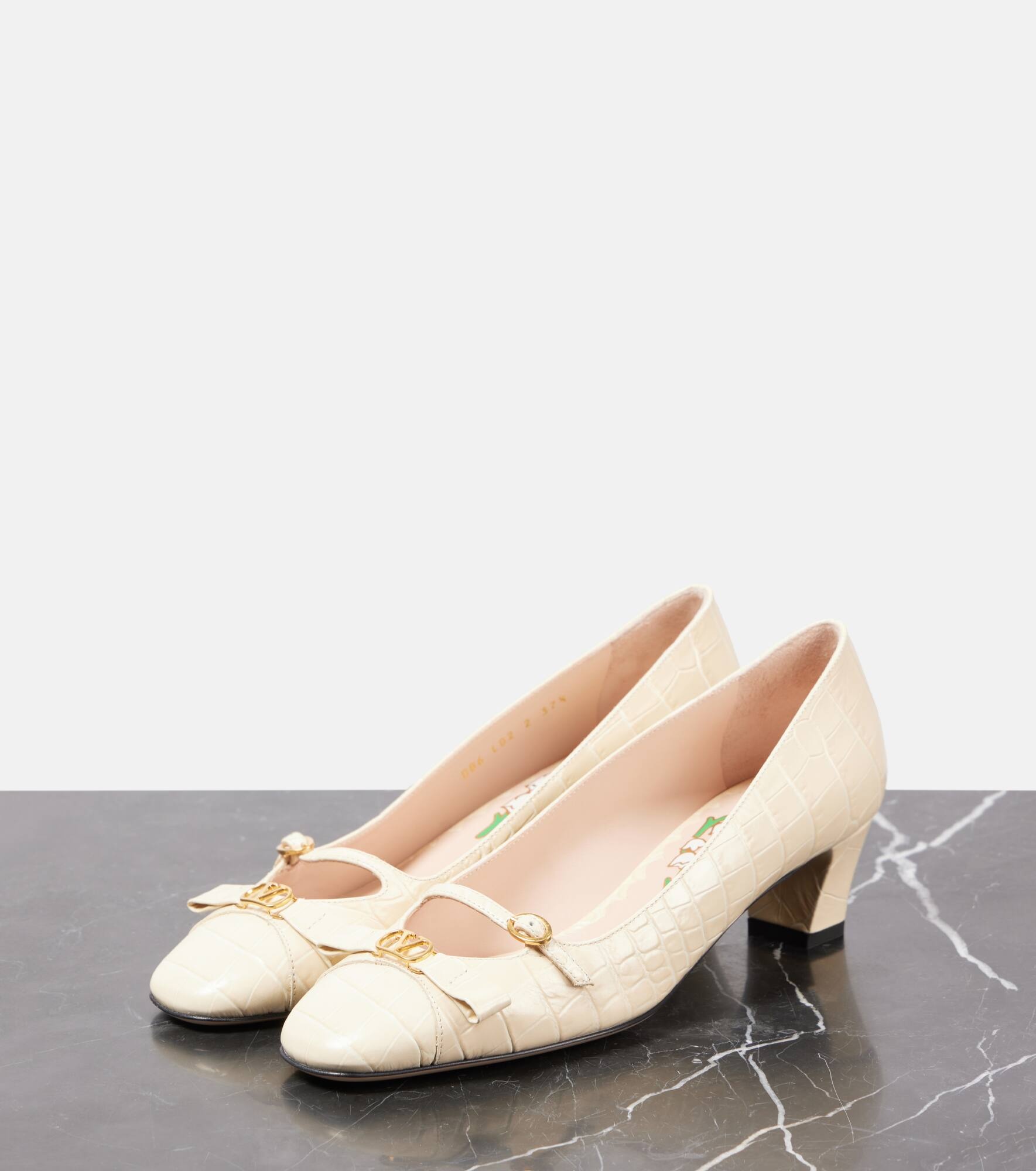 Bowow 45 croc-effect leather pumps - 4