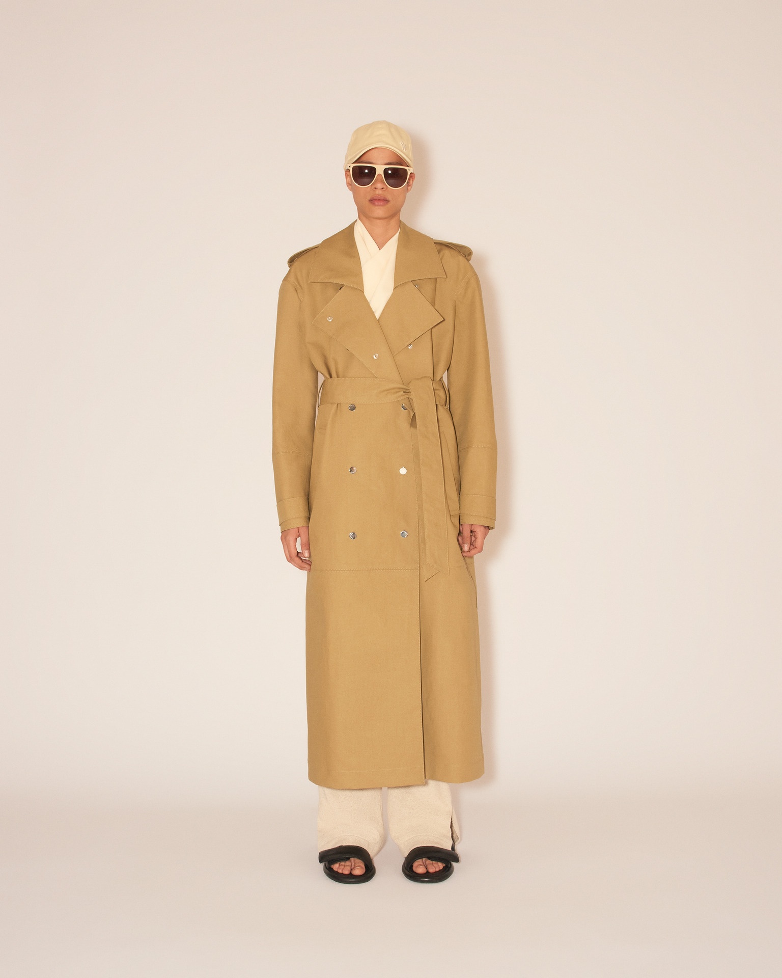 Nanushka MEEKA Oversized trench coat Khaki REVERSIBLE