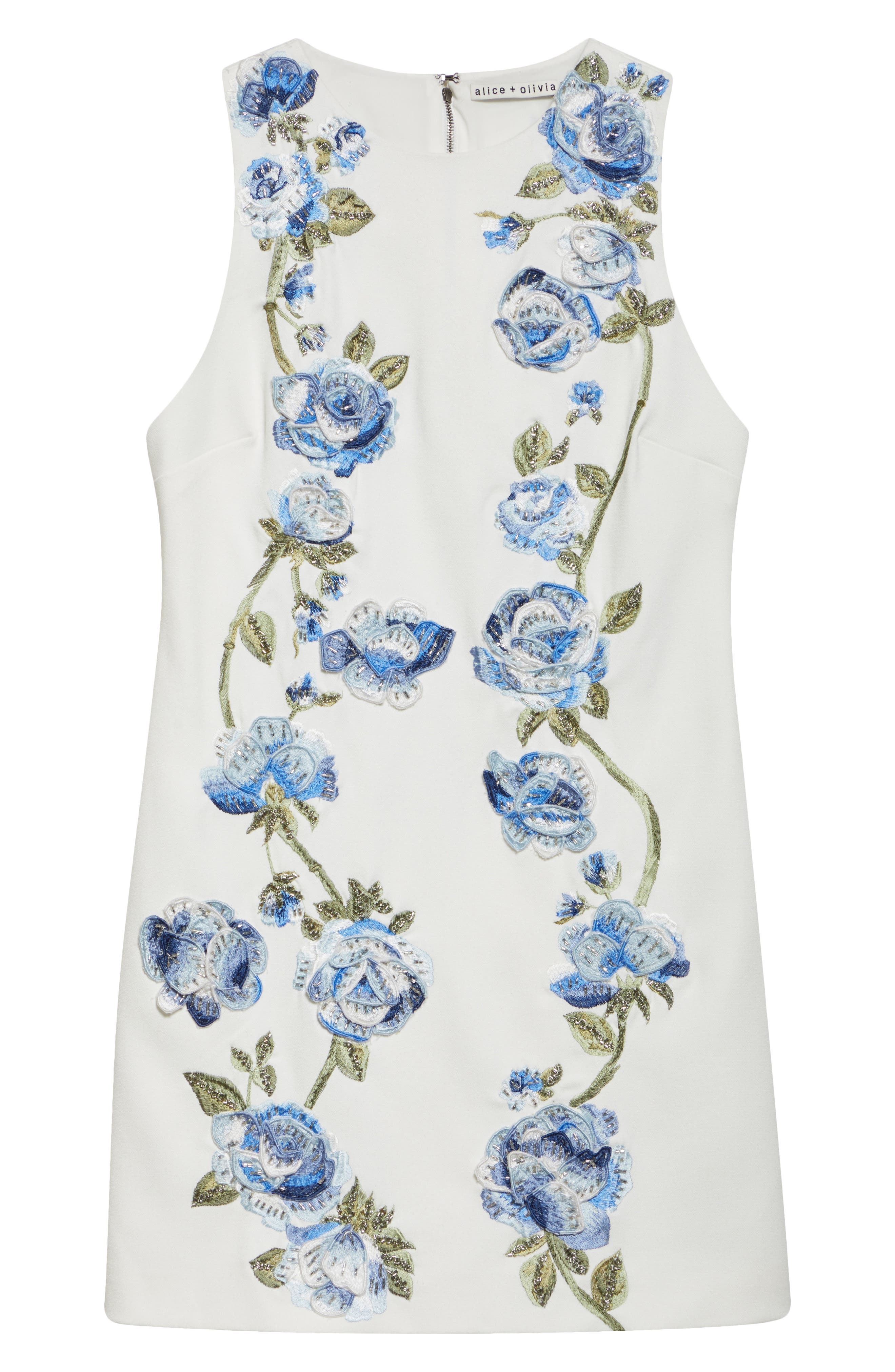 Alice + Olivia Clyde Embellished Sleeveless Dress in Off White Multi at Nordstrom - 5