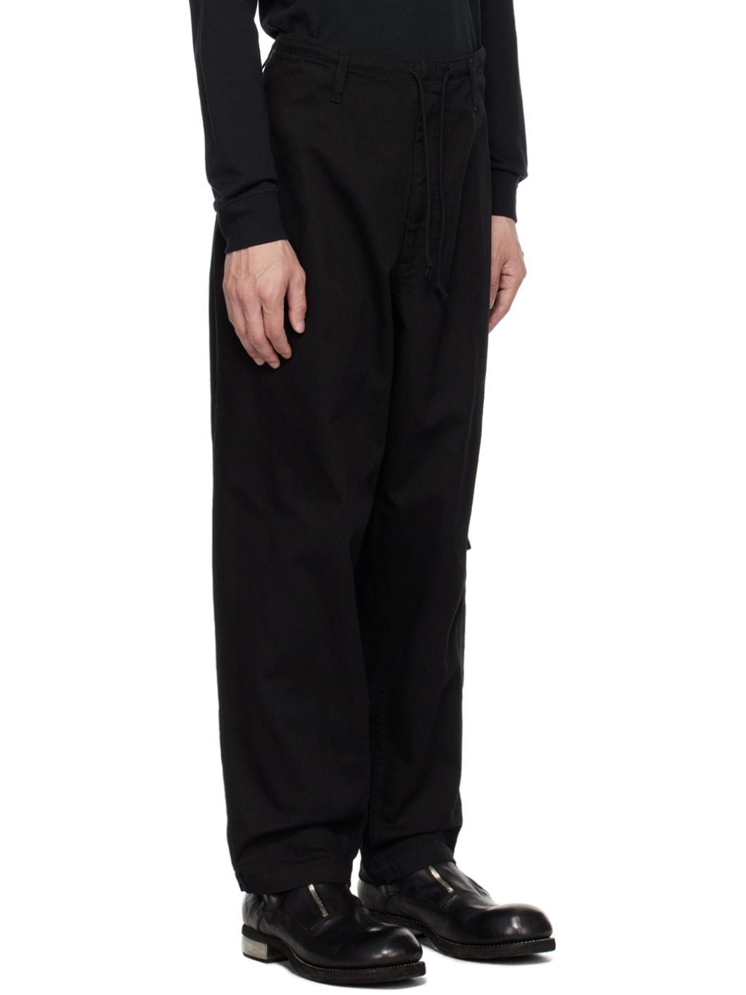 Yohji Yamamoto Black Drawstring Trousers