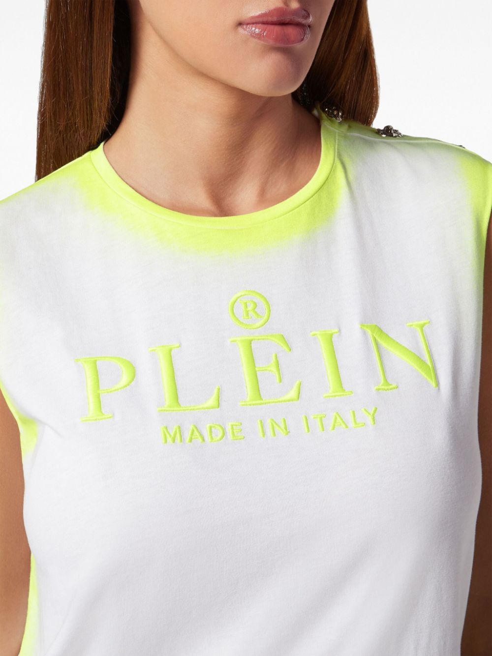 logo-embroidered cotton tank top - 5
