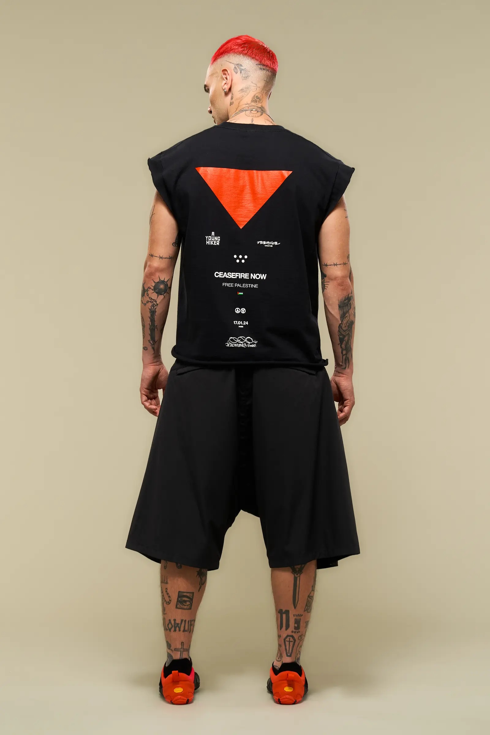 SP62-M Nylon Stretch Web Belt Short Pant Black - 9