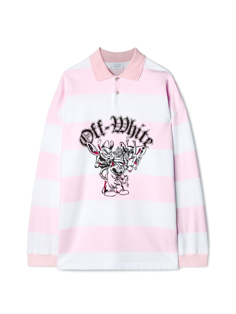 Pink/white Gang L/s Polo 1