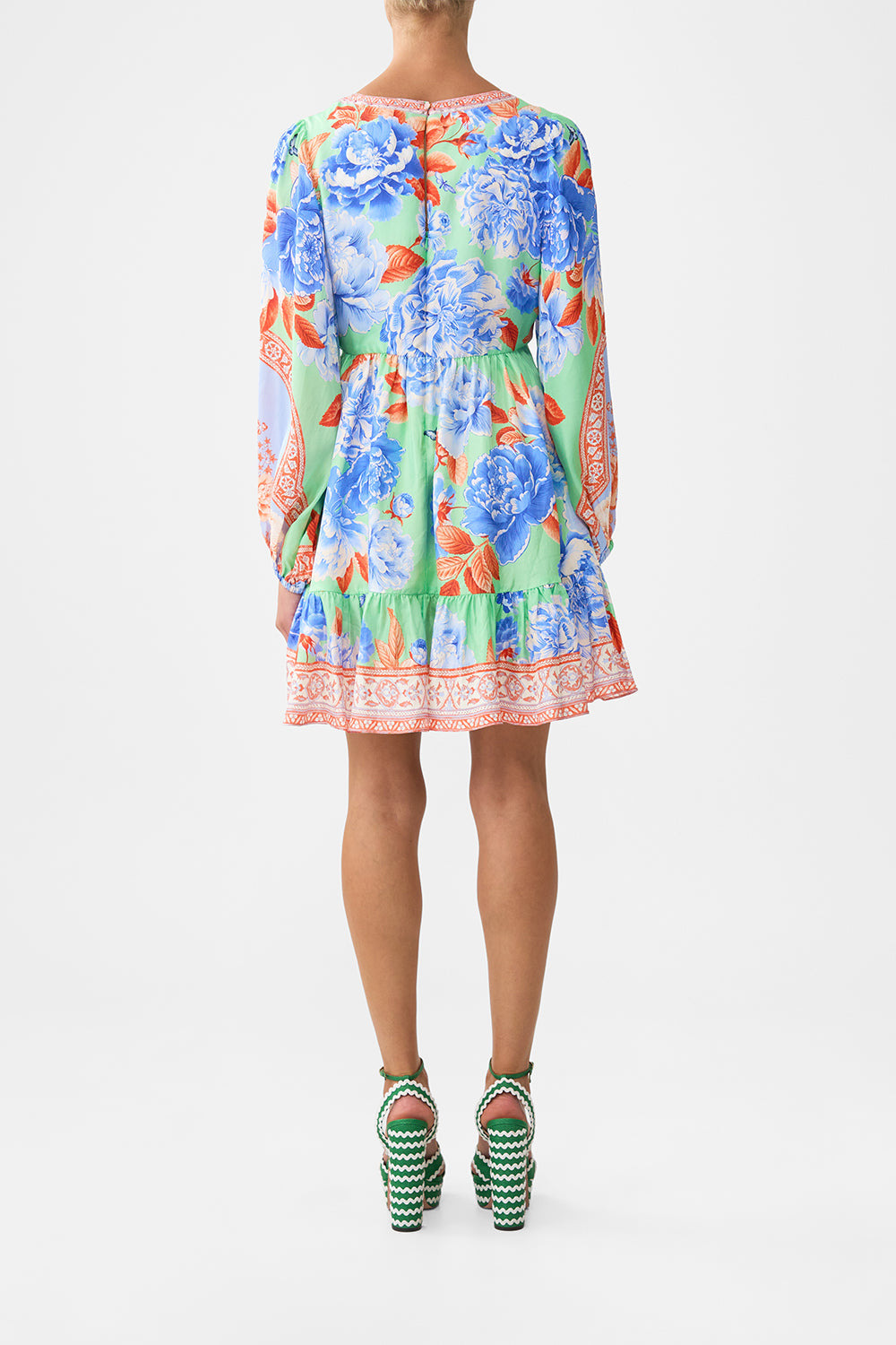 SHORT TIE FRONT BLOUSON DRESS - 3
