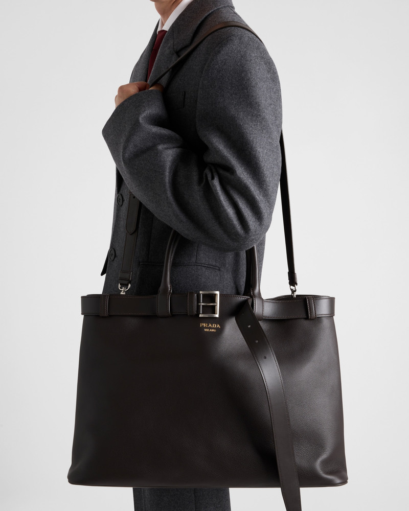 Prada Buckle leather bag with belt 9