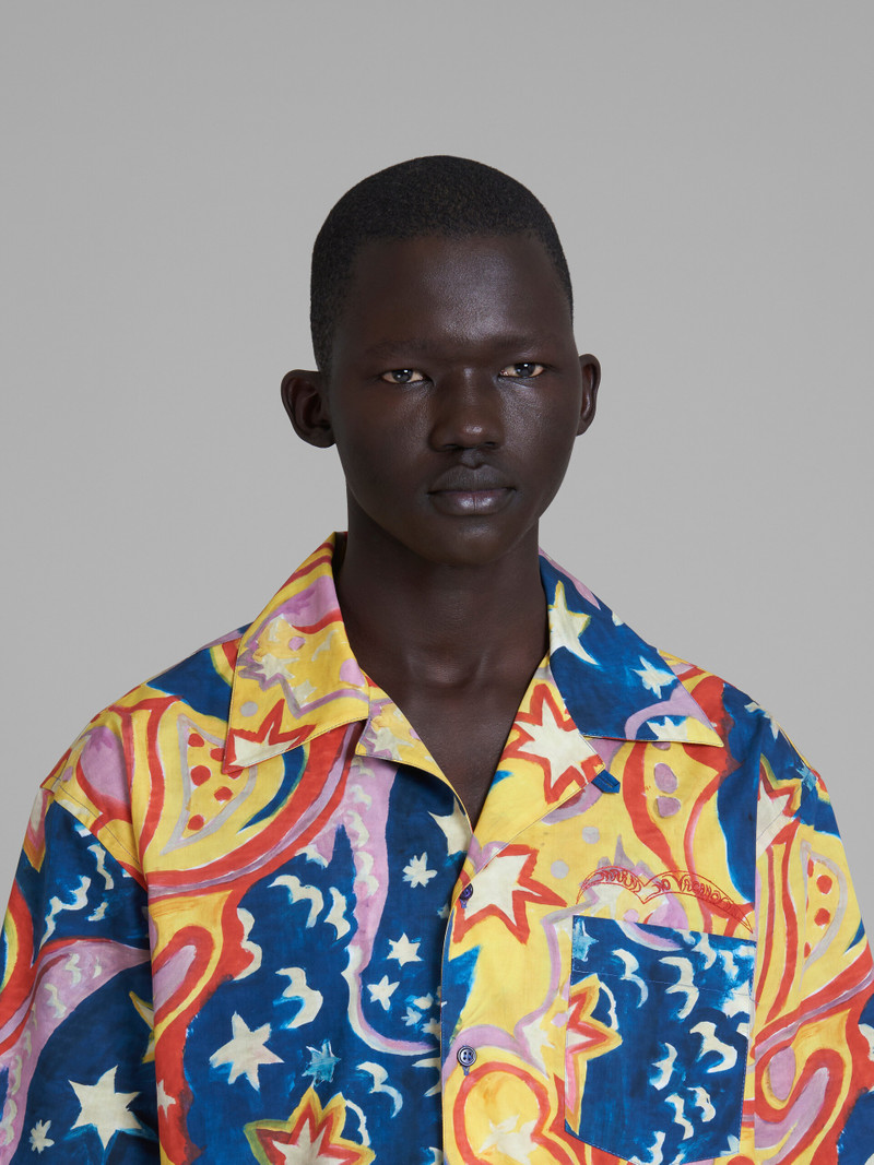 MARNI X NO VACANCY INN - POPLIN BOWLING SHIRT WITH GALACTIC PARADISE PRINT. 4