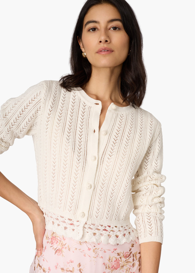 CAMI NYC LILIBETH POINTELLE CARDIGAN MACADAMIA outlook