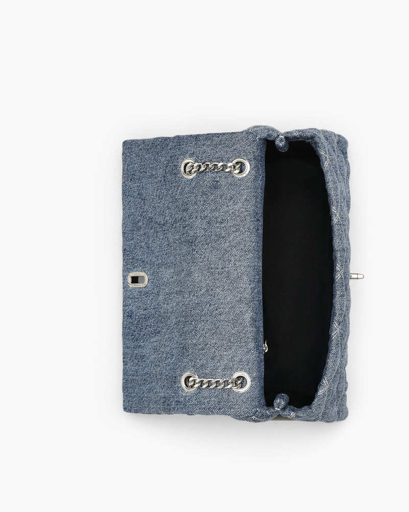 THE QUILTED DENIM DUAL CHAIN SHOULDER BAG 6