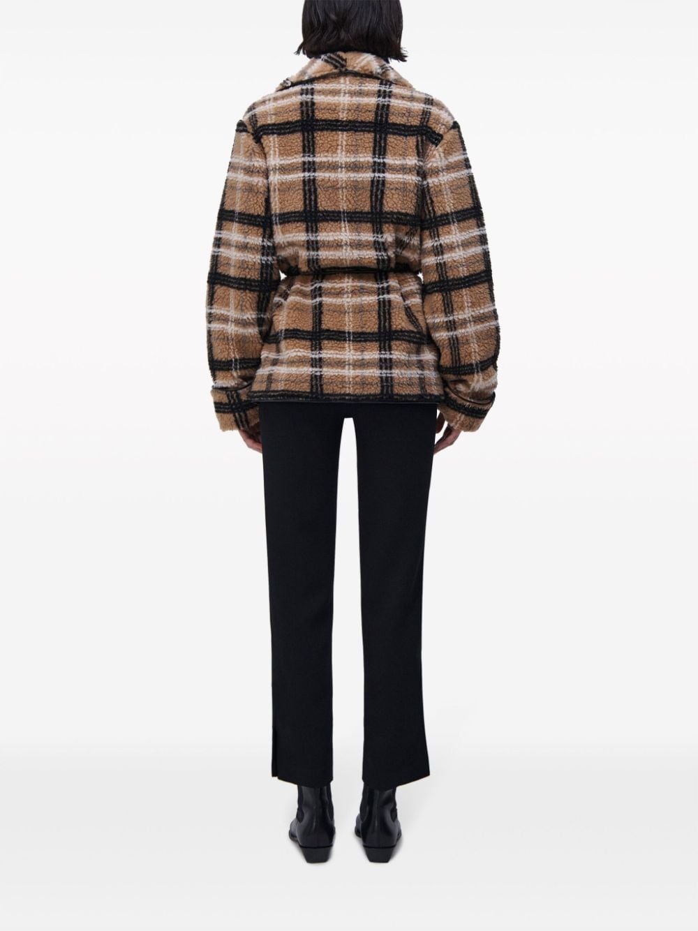 Kimia belted-waist shearling jacket - 4
